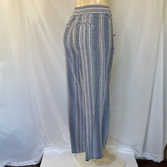 DEMOCRACY Jeans High Rise Palazzo Pants Size 6 Wide Leg Fray Hem Multicolor NWOT - Picture 1 of 9